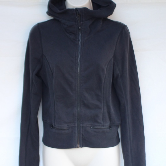 lululemon athletica Tops - Lululemon Black Hoodie Sweatshirt Jacket Size 4